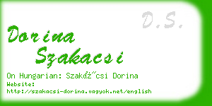 dorina szakacsi business card